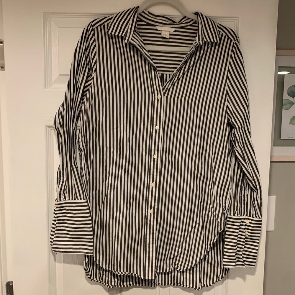 H&M womens button down striped size 8